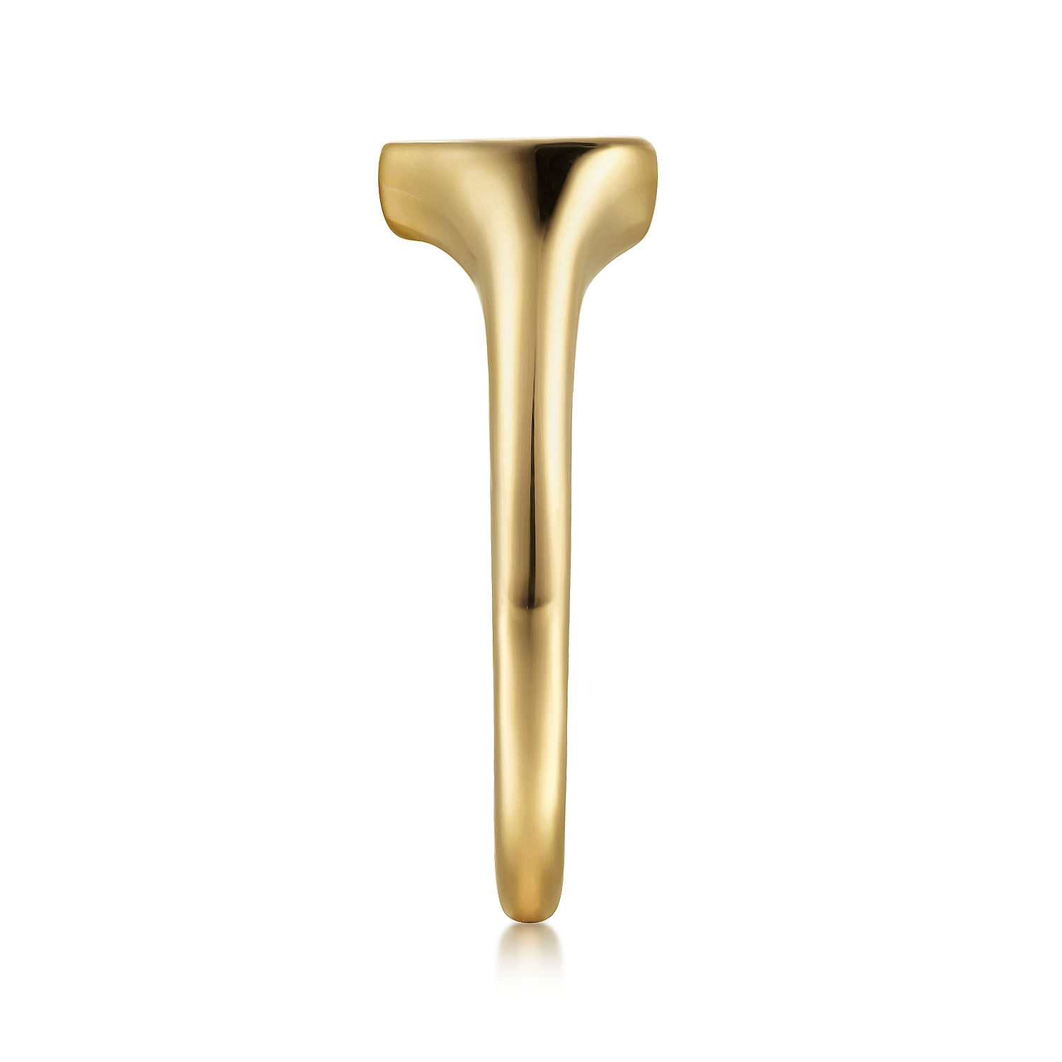14K Yellow Gold Engravable Heart Signet Ring
