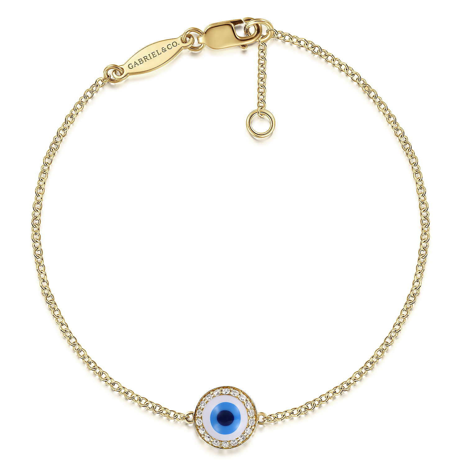 14K Solid factory Yellow Gold Mal De Ojo Evil Eye Bracelet 8 Inches