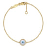 14K Yellow Gold Evil Eye Bracelet - 0.1 ct