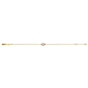 14K Yellow Gold Evil Eye Bracelet