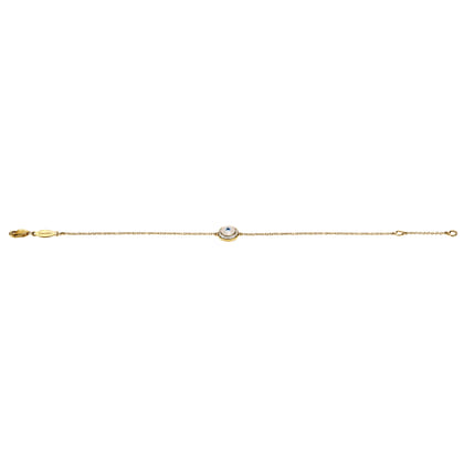 14K Yellow Gold Evil Eye Bracelet