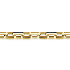 14K Yellow Gold Faceted Chain Black Diamond Bracelet