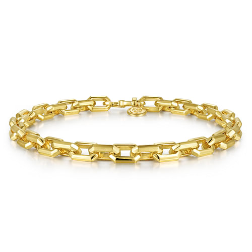 14K Yellow Gold Faceted Chain Bracelet - Shot 4