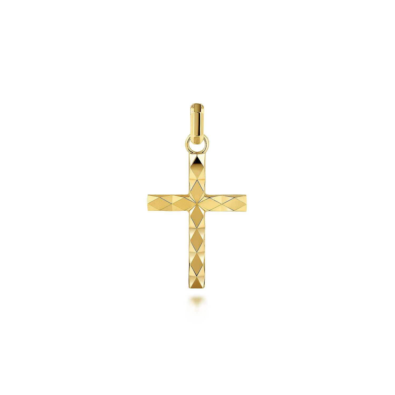 14K Yellow Gold Faceted Cross Pendant | Shop 14k Yellow Gold Geo