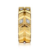 14K Yellow Gold Faceted Diamond Fashion Men's Ring - 0.14 ct