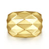 14K Yellow Gold Faceted Geometric Cigar Band