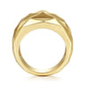 14K Yellow Gold Faceted Geometric Cigar Band