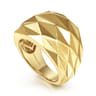 14K Yellow Gold Faceted Geometric Cigar Band