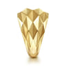 14K Yellow Gold Faceted Geometric Cigar Band