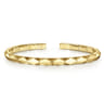 14K Yellow Gold Faceted Open Cuff Bracelet
