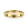 14K Yellow Gold Faceted Rectangle Station Stackable Ring