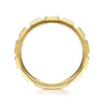 14K Yellow Gold Faceted Rectangle Station Stackable Ring