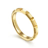 14K Yellow Gold Faceted Rectangle Station Stackable Ring