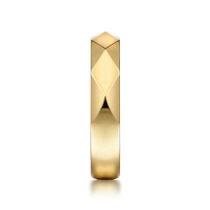 14K Yellow Gold Faceted Stackable Cigar Band