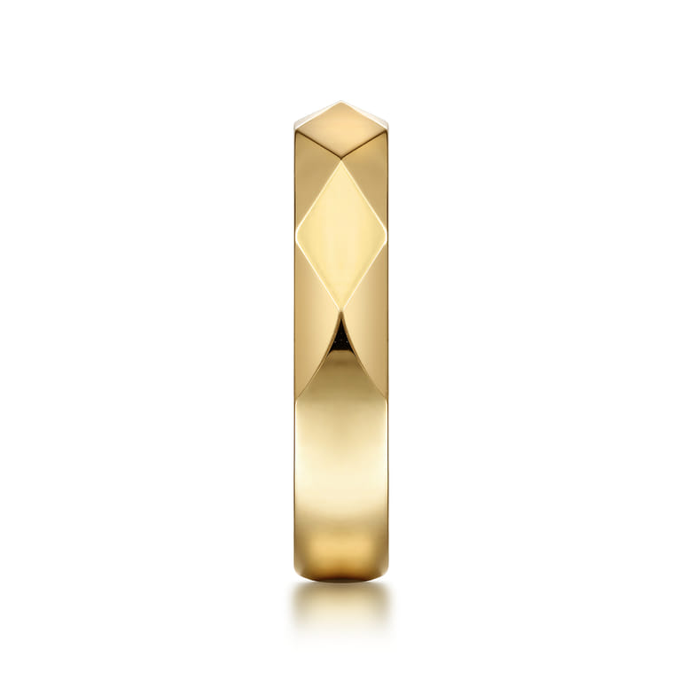 14K Yellow Gold Faceted Stackable Cigar Band - Shot 4