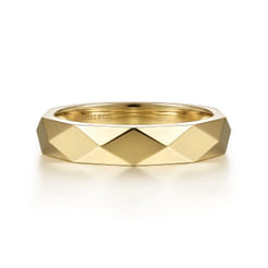 14K Yellow Gold Faceted Stackable Ring