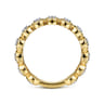 14K Yellow Gold Floating Diamond Station Stackable Ring - 0.2 ct