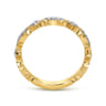 14K Yellow Gold Floral Diamond Stackable Ring - 0.14 ct