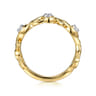14K Yellow Gold Floral Diamond Stackable Ring - 0.1 ct