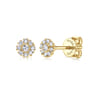 14K Yellow Gold Floral Inspired Diamond Stud Earrings - 0.11 ct