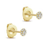 14K Yellow Gold Floral Inspired Diamond Stud Earrings - 0.11 ct