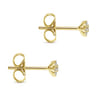 14K Yellow Gold Floral Inspired Diamond Stud Earrings - 0.11 ct