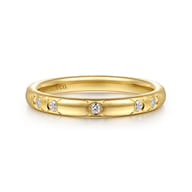 14K Yellow Gold Flush Setting Diamond Anniversary Band