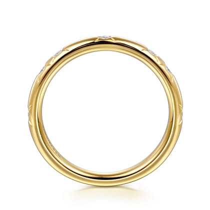 14K Yellow Gold Flush Setting Diamond Anniversary Band