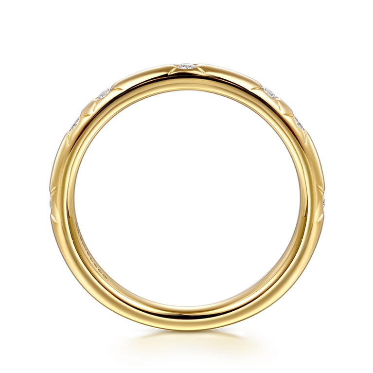 Straight Wedding Ring in 14k Yellow Gold with  Natural Diamond at Gabriel & Co. - Shot 2