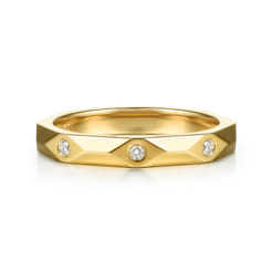 14K Yellow Gold Flush Setting Diamond Anniversary Band