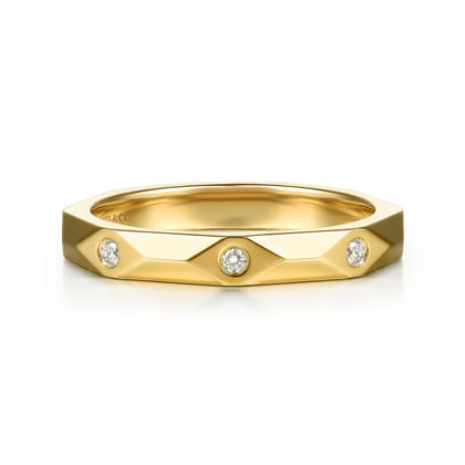 14K Yellow Gold Flush Setting Diamond Anniversary Band