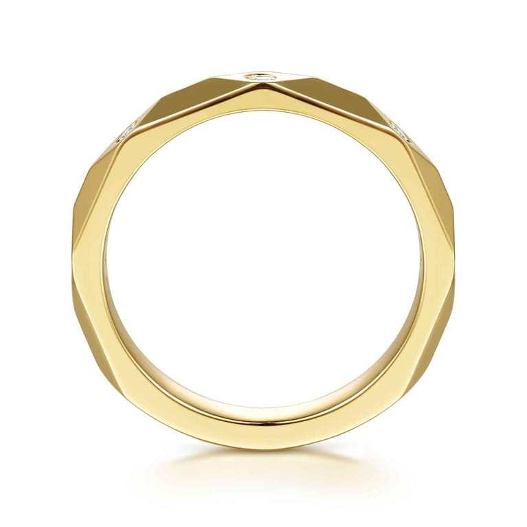 Straight Wedding Ring in 14k Yellow Gold with  Natural Diamond at Gabriel & Co. - Shot 2