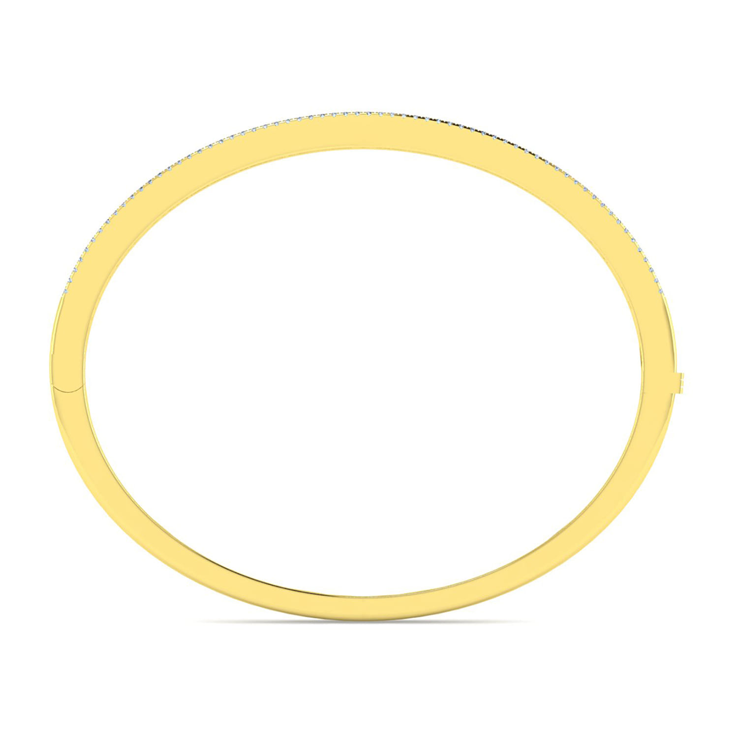 14K Yellow Gold Four Row Diamond Bangle - 1.83 ct - Shot 3