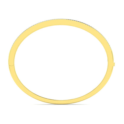 14K Yellow Gold Four Row Diamond Bangle