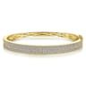 14K Yellow Gold Four Row Diamond Bangle - 2 ct