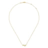 14K Yellow Gold Four Star Diamond Bar Necklace - 0.03 ct