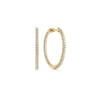 14K Yellow Gold French Pave 20mm Round Inside Out Diamond Hoop Earrings - 0.5 ct