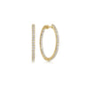 14K Yellow Gold French Pave 20mm Round Inside Out Diamond Hoop Earrings - 0.75 ct