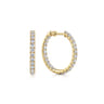 14K Yellow Gold French Pave 20mm Round Inside Out Diamond Hoop Earrings - 1.95 ct