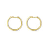 14K Yellow Gold French Pave 20mm Round Inside Out Diamond Hoop Earrings - 1.95 ct
