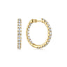 14K Yellow Gold French Pave 20mm Round Inside Out Diamond Hoop Earrings - 2.35 ct