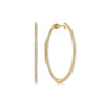14K Yellow Gold French Pave 30mm Round Inside Out Diamond Hoop Earrings - 0.75 ct