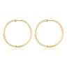 14K Yellow Gold French Pave 40mm Round Inside Out Diamond Hoop Earrings - 1.5 ct