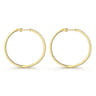14K Yellow Gold French Pave 40mm Round Inside Out Diamond Hoop Earrings - 2.95 ct