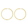 14K Yellow Gold French Pave 50mm Round Inside Out Diamond Classic Hoop Earrings - 1.3 ct