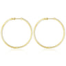 14K Yellow Gold French Pave 50mm Round Inside Out Diamond Hoop Earrings - 1.9 ct