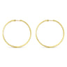 14K Yellow Gold French Pave 60mm Round Inside Out Diamond Classic Hoop Earrings - 1.5 ct