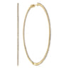 14K Yellow Gold French Pave 70mm Round Inside Out Diamond Classic Hoop Earrings - 1.8 ct