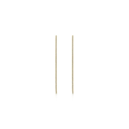 14K Yellow Gold French Pave 70mm Round Inside Out Diamond Classic Hoop Earrings