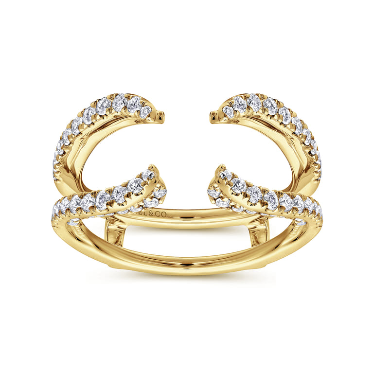 Enhancer Wedding Ring in 14k Yellow Gold with Round Natural Diamond at Gabriel & Co. - Shot 4